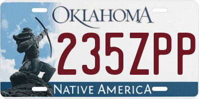 OK license plate 235ZPP