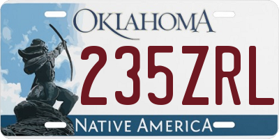 OK license plate 235ZRL