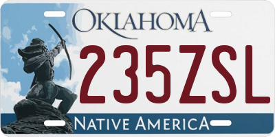 OK license plate 235ZSL