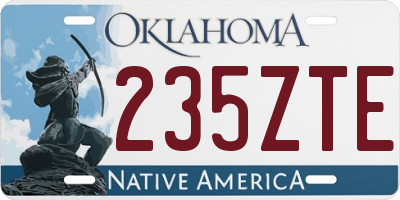 OK license plate 235ZTE