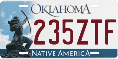 OK license plate 235ZTF