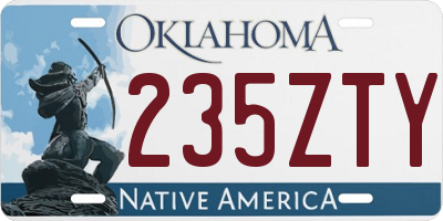 OK license plate 235ZTY