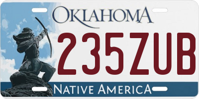 OK license plate 235ZUB