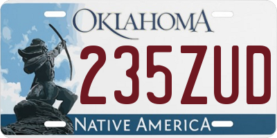 OK license plate 235ZUD