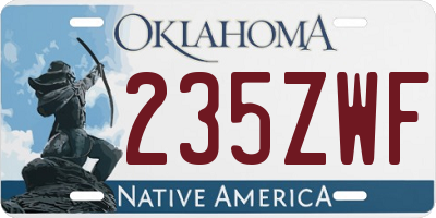 OK license plate 235ZWF