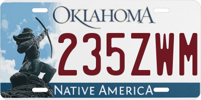OK license plate 235ZWM