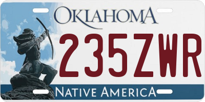 OK license plate 235ZWR