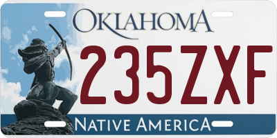 OK license plate 235ZXF