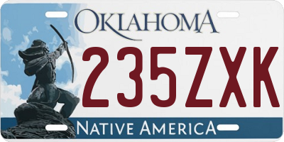 OK license plate 235ZXK