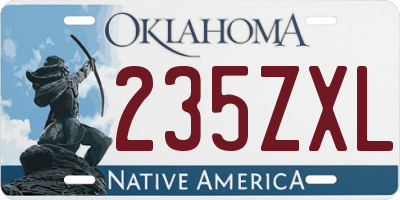 OK license plate 235ZXL