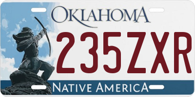 OK license plate 235ZXR