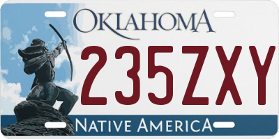 OK license plate 235ZXY