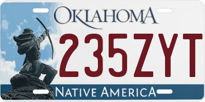 OK license plate 235ZYT