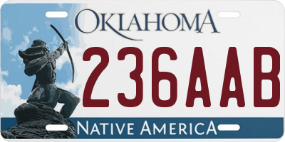 OK license plate 236AAB