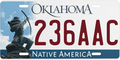 OK license plate 236AAC