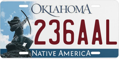 OK license plate 236AAL
