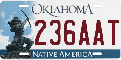 OK license plate 236AAT