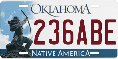 OK license plate 236ABE