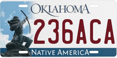 OK license plate 236ACA