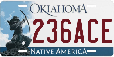 OK license plate 236ACE