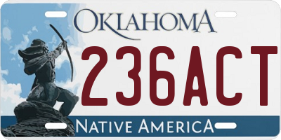 OK license plate 236ACT