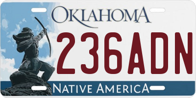 OK license plate 236ADN