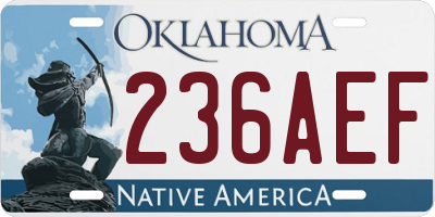 OK license plate 236AEF