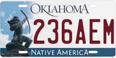 OK license plate 236AEM