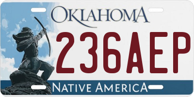 OK license plate 236AEP