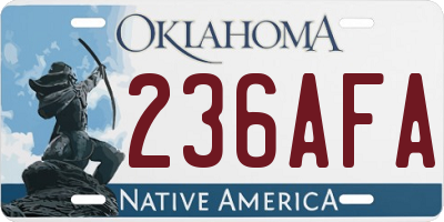 OK license plate 236AFA