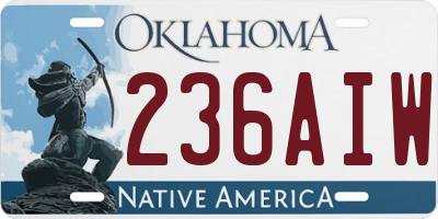 OK license plate 236AIW
