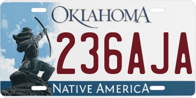 OK license plate 236AJA