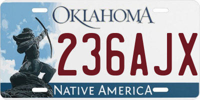 OK license plate 236AJX