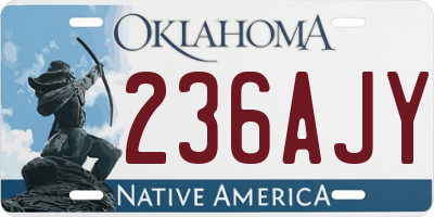 OK license plate 236AJY
