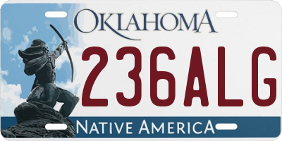 OK license plate 236ALG
