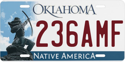 OK license plate 236AMF