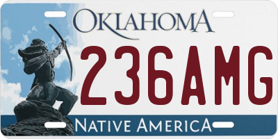 OK license plate 236AMG