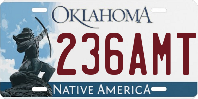 OK license plate 236AMT