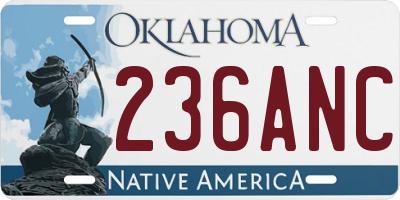 OK license plate 236ANC