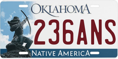 OK license plate 236ANS