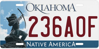 OK license plate 236AOF