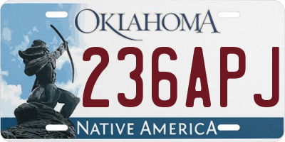 OK license plate 236APJ