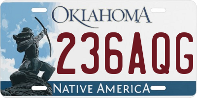OK license plate 236AQG