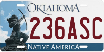 OK license plate 236ASC