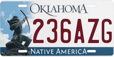 OK license plate 236AZG
