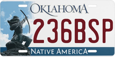OK license plate 236BSP