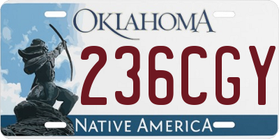 OK license plate 236CGY