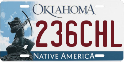 OK license plate 236CHL
