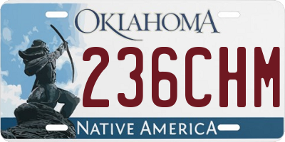 OK license plate 236CHM
