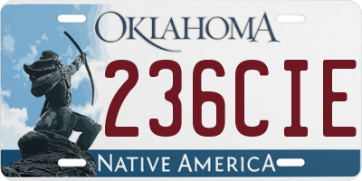 OK license plate 236CIE